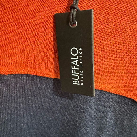 NWT BUFFALO DAVID BITTON Men’s Pullover Crewneck Sweater Blue/Orange Size XL NEW - Picture 5 of 9